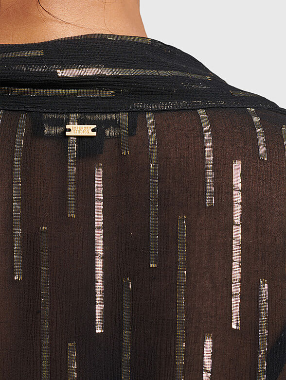 Black dress with golden threads - 5