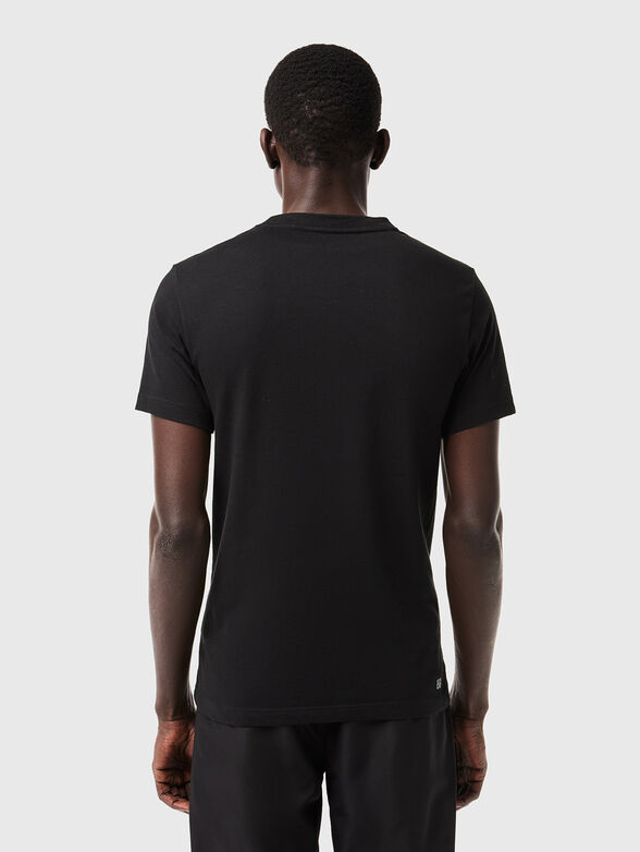Black T-shirt with artistic logo print - 3