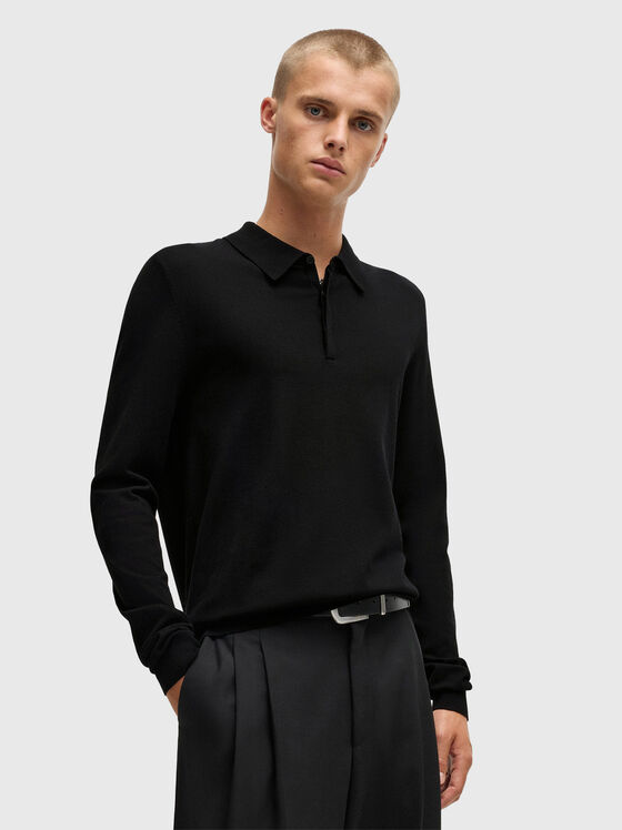 Pulover slim negru - 1