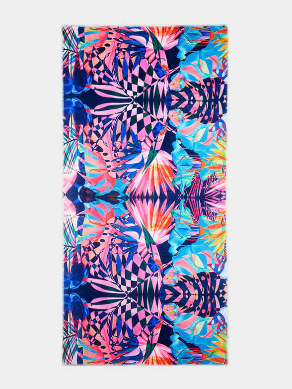 Long scarf with floral print  - 3