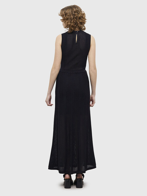 Long black knitted sleeveless dress - 2