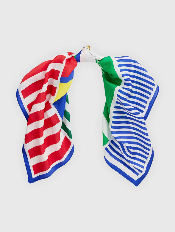 Polo Bear striped square scarf - 1