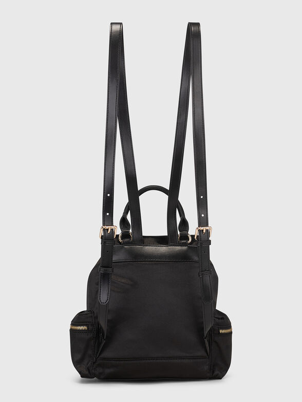 Black textile backpack with logo - 2