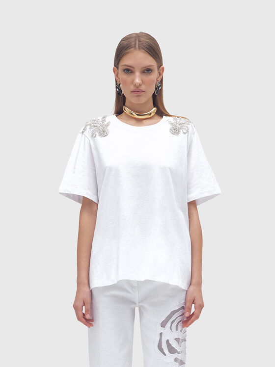 Tricou din bumbac cu decolteu oval - 1
