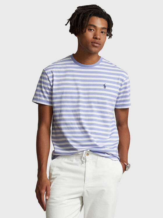 Tricou cu imprimeu în dungi - 1