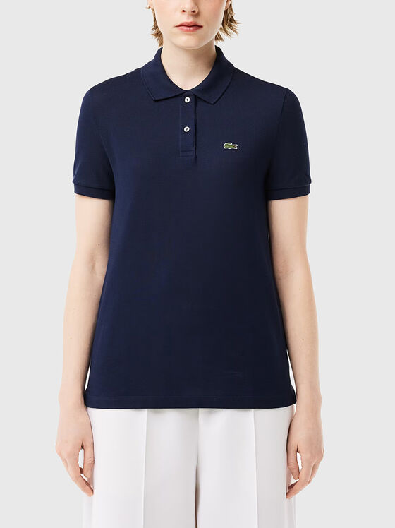 Tricou polo albastru închis cu logo - 1