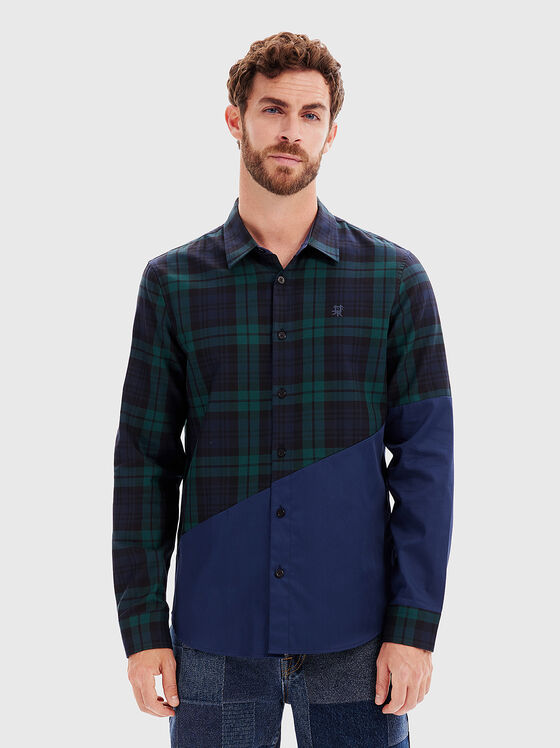 Cotton shirt with plaid print - 1