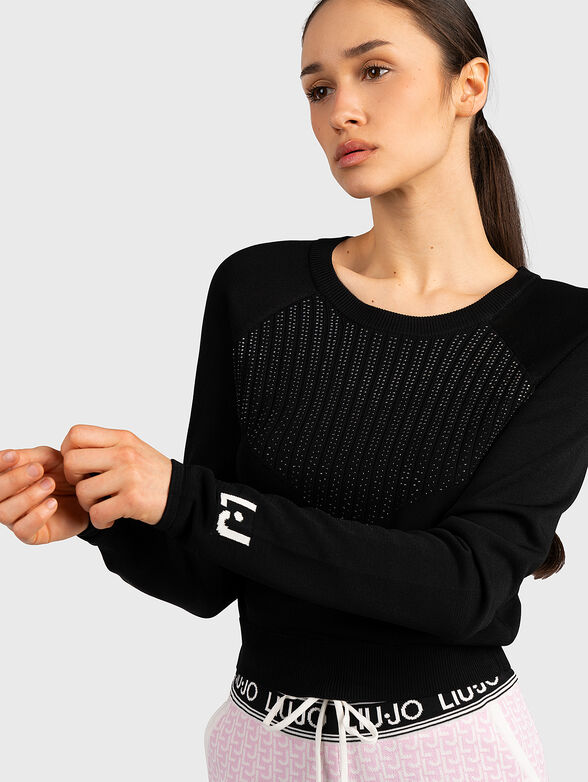 Black sweater with applied studs - 2