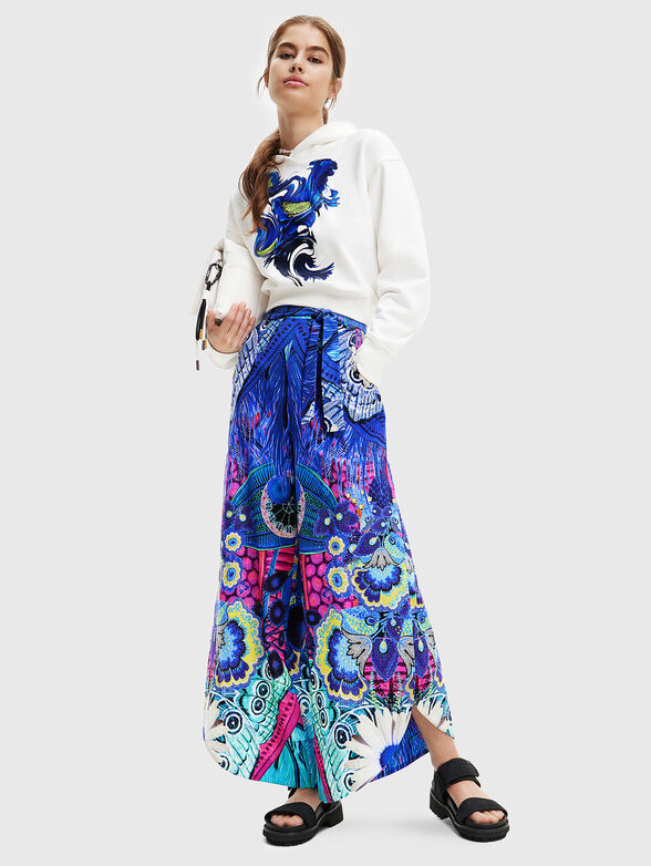 FLOWY cotton sweatshirt with print - 2