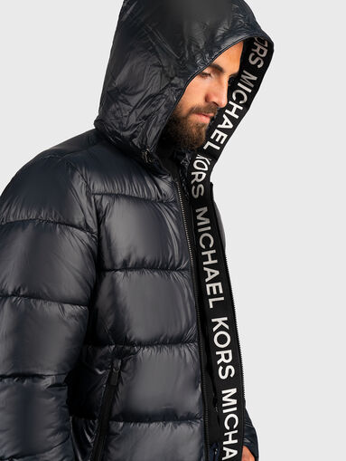 Black puffer jacket with capped effect - 5