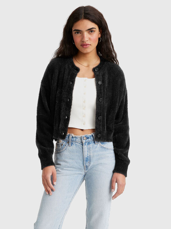 Cardigan negru cu nasturi  - 1