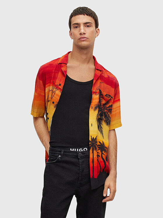Short sleeve shirt with colorful print - 1