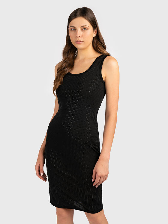 Rochie neagră cu cristale aplicate - 1
