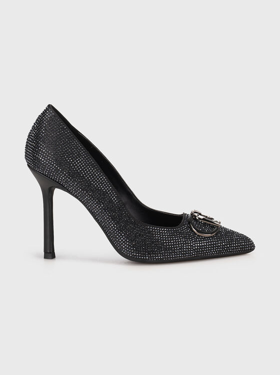 Pantofi cu toc GIUSY 09 cu pietricele aplicate - 1