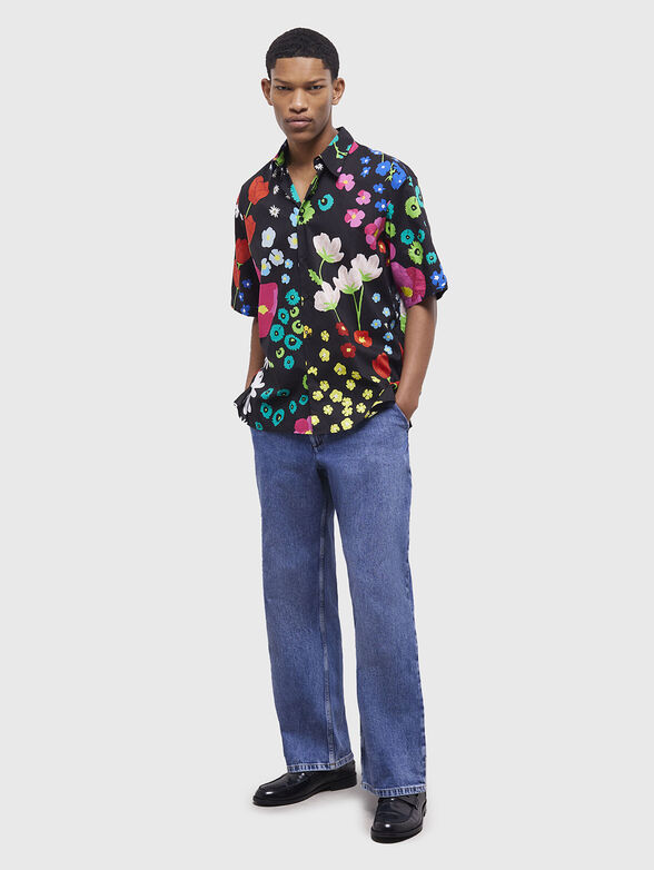 Cotton shirt with floral print - 2