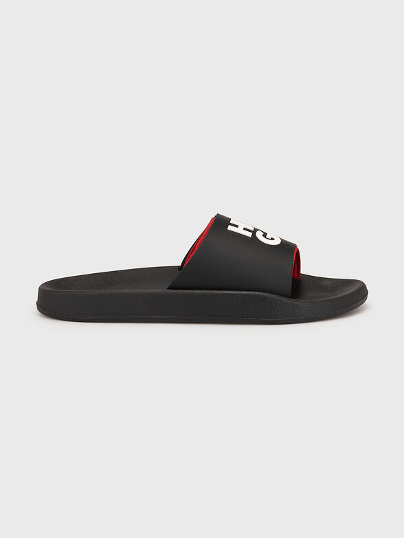 Black beach slides with logo detail - 1