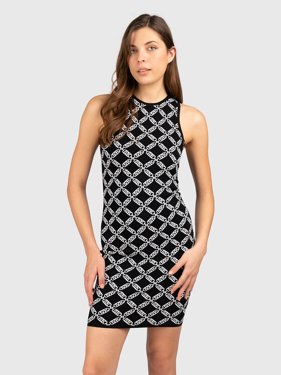 Jacquard mini dress with monogram logo - 1