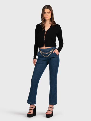 Jeans with wide legs and metal details - 5