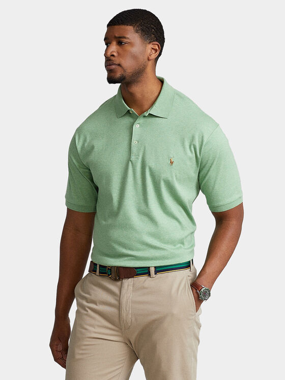 Tricou polo verde cu logo - 1