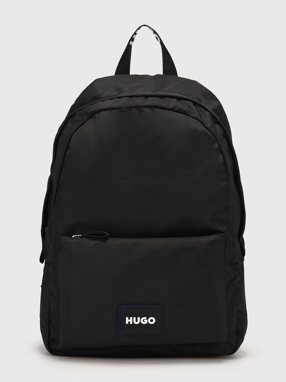 Black backpack with contrasting logo  - 1