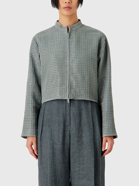 Jachetă de piele verde - 1