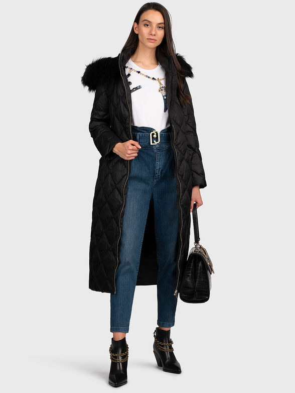 Long hooded down jacket - 4