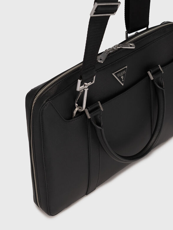 Saffiano effect laptop bag - 5
