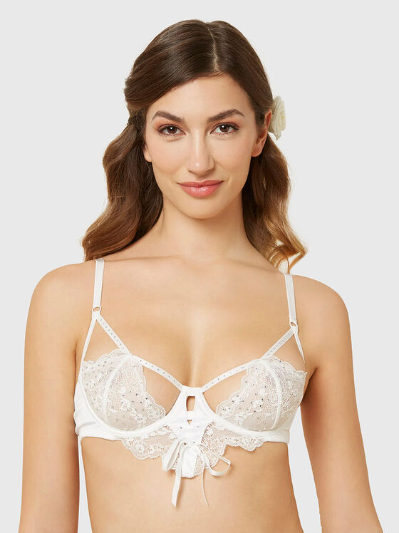 Sutien MISS WHITE cu cristale aplicate - 1