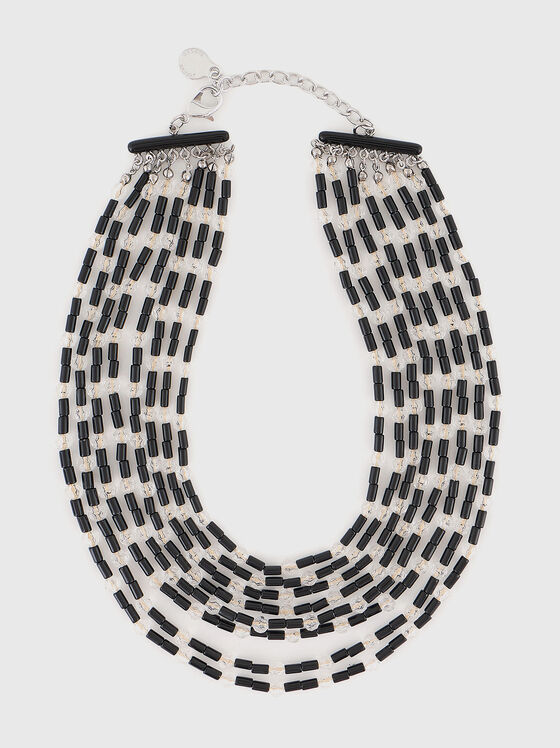 Black and white bead necklace - 1