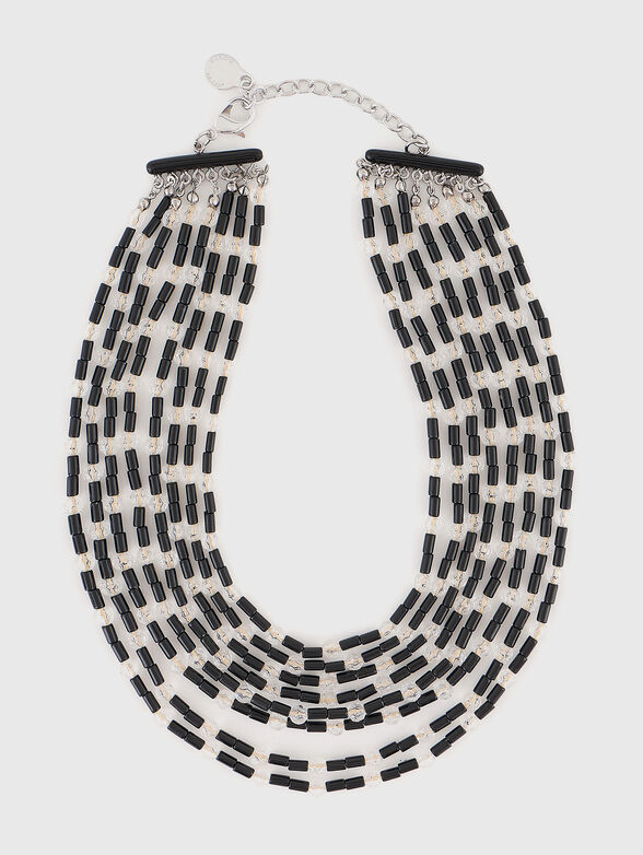 Black and white bead necklace - 1