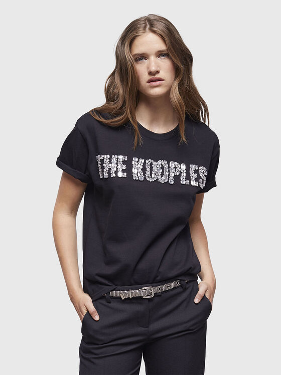 T-shirt with logo of rhinestones - 1