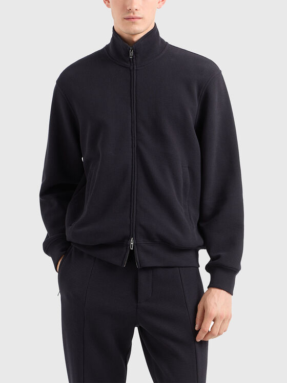 Cotton sweatshirt with zip - 1