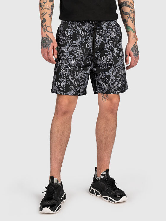 Black printed shorts - 1