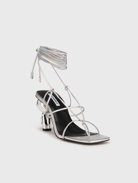 IKON HEEL gold sandals with accent heel  - 3