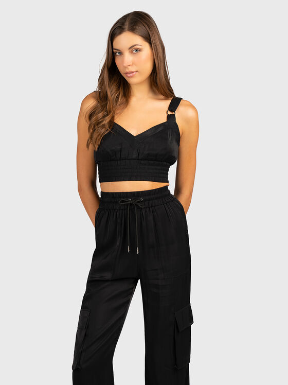 EMMA black satin top - 1