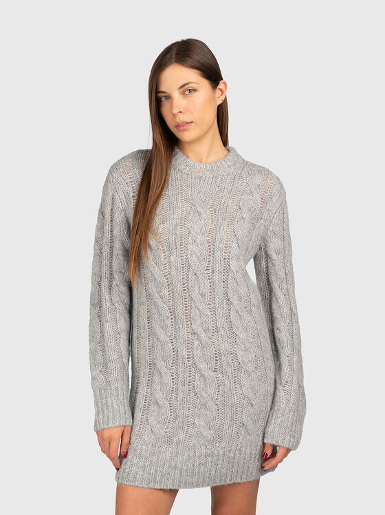 Rochie cu decolteu oval din amestec de lână - 1