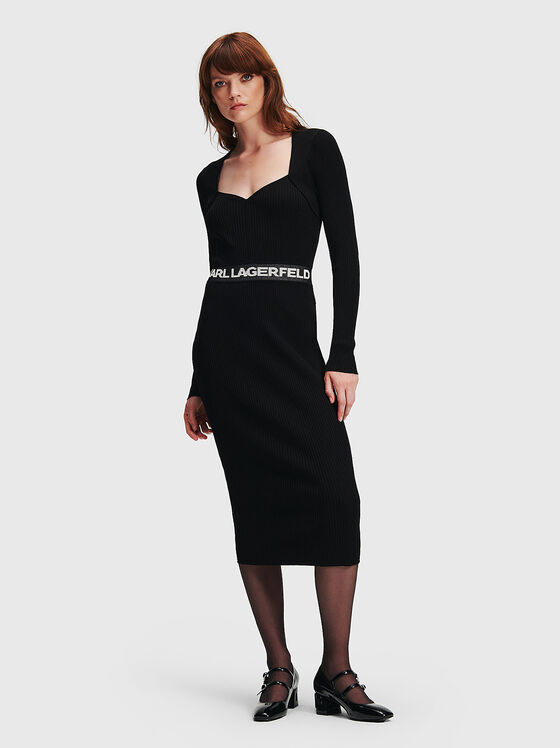 Rochie tricotată cu detaliu logo - 1