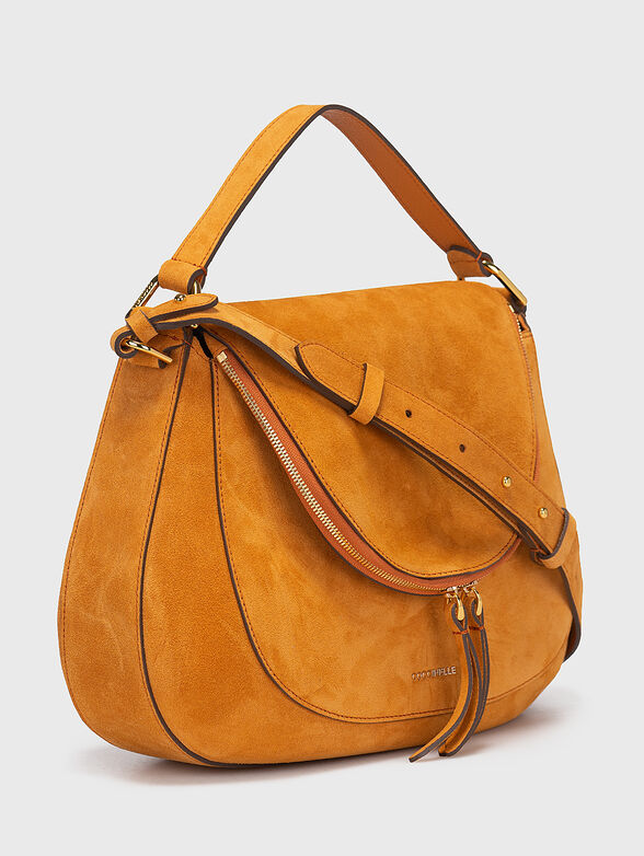 Suede hobo bag in orange colour - 5