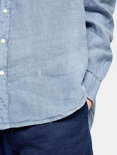 LAMONT blue linen shirt - 4