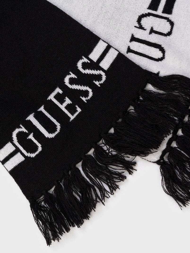 Black scarf with logo inscription - 3