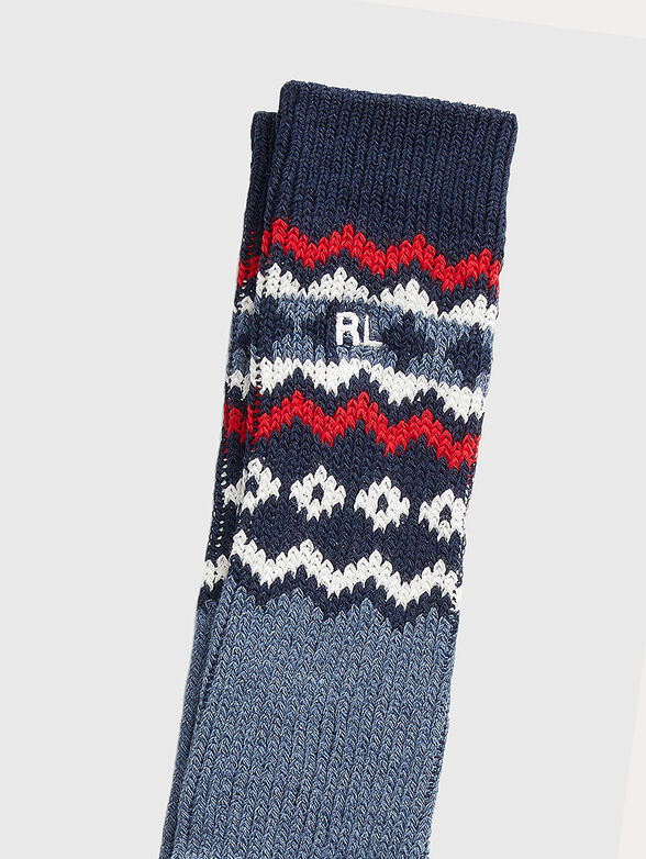 Contrast-motif socks - 2