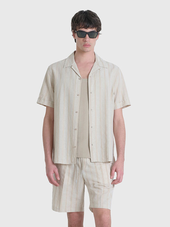 HONOLULU shirt of linen blend with short sleeves - 1