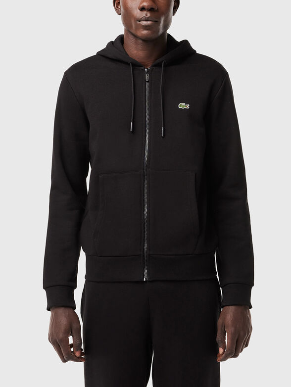 Cotton hooded sweatshirt in blue - 1