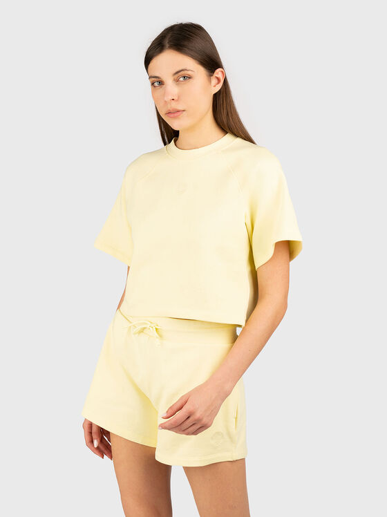DORLINA cotton T-shirt with oval neckline - 1