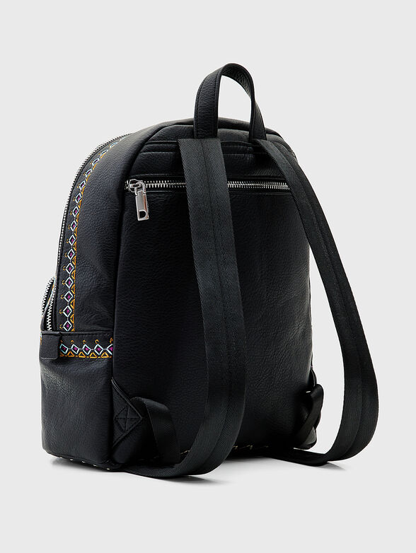 Black embroidered backpack - 2