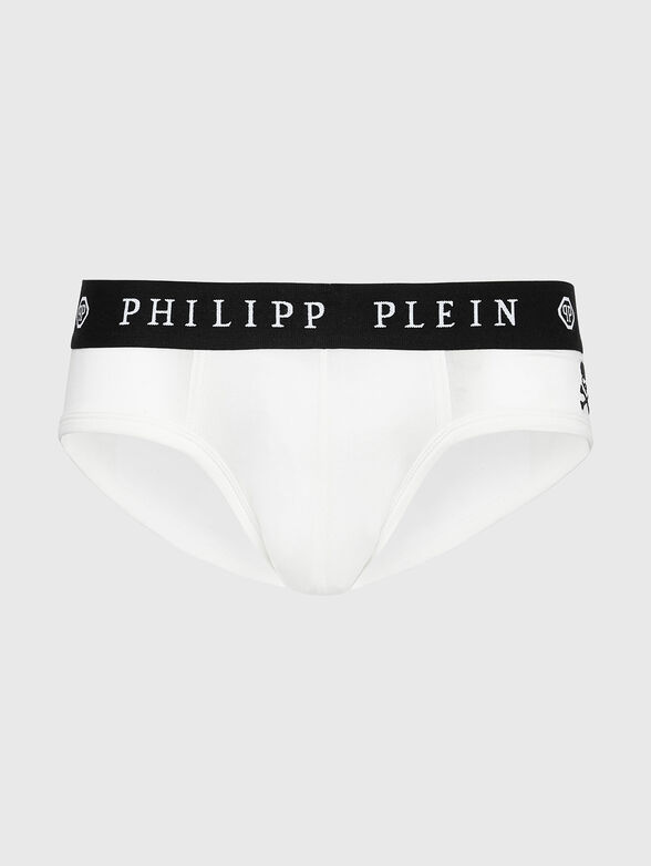 White briefs with accent logo elastic - 1