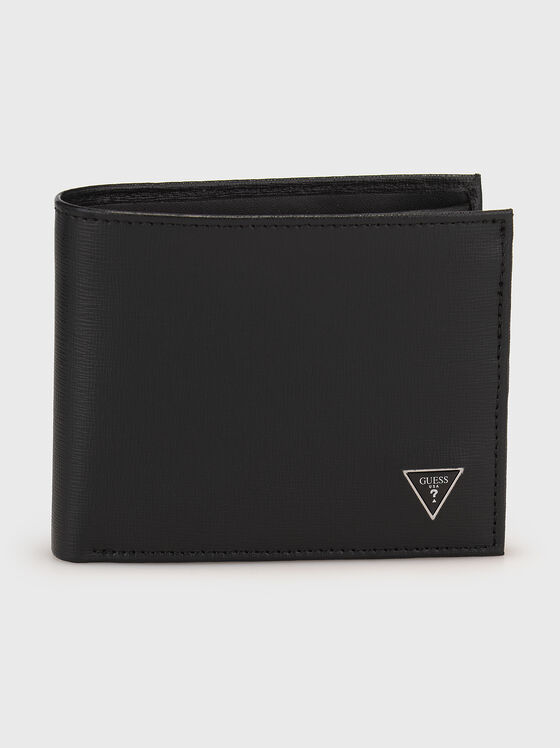 Leather wallet with logo motif - 1