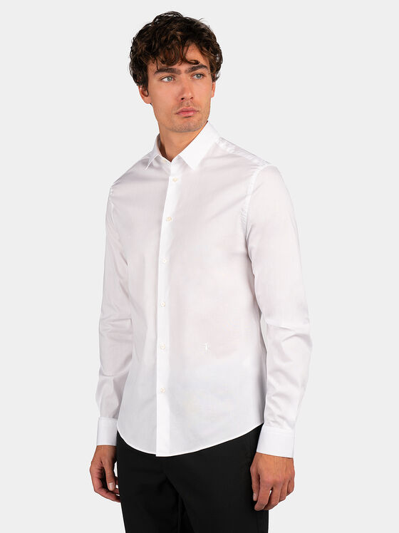Shirt with embroidered logo accent - 1