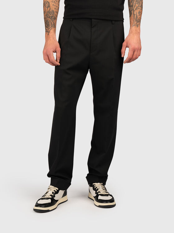 Pantaloni negri din amestec de lână - 1