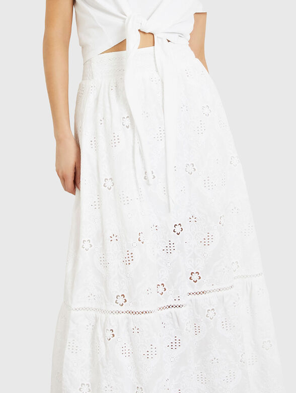 FRIDA white skirt with English embroidery - 3
